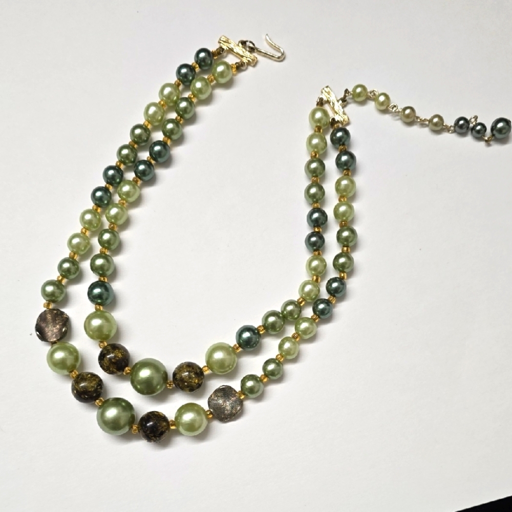 Vintage Japan 2 Strand Beaded Necklace
